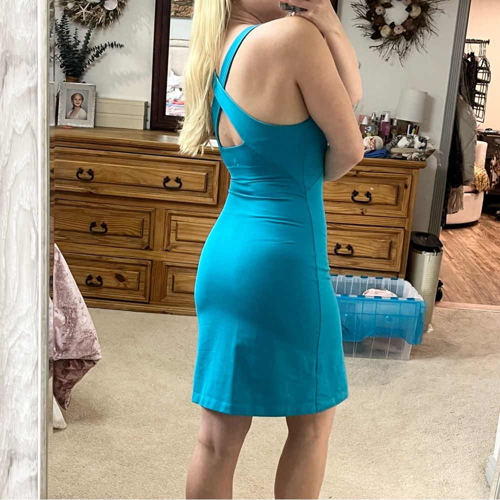 Stonewear blue athletic dress with built-in sports bra